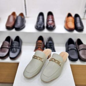 [탠디]골드 장식 데일리 여성 3CM굽 블로퍼 122021 연그레이_DG