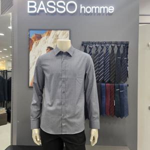 [바쏘옴므]심플 포인트배색체크패턴셔츠WSY3TD020_OD