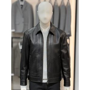 [바쏘옴므]블랙 천연 양가죽 카라 블루종 점퍼 WSZ5GU11A BK