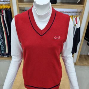 [루이까스텔]여성 솔리드 앞판PK조직 브이넥 니트 조끼3LRVT901R