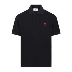 아미 블랙 반팔 폴로 셔츠 BFSBFUPL001760 001 001