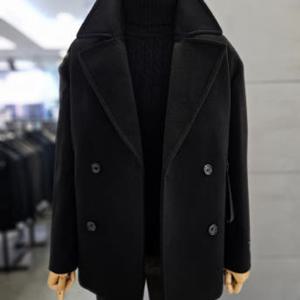 [바쏘]남성 더블 블랙 울 캐시미어 피코트 WSAFY4CD37A