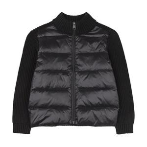 [헤지스키즈]헤지스키즈 니트 배색 덕다운 패딩 (HUW11JP01M-BK)