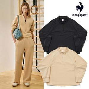 [르꼬끄] 여성 샌드워싱 더블텐션 루즈핏 하프집업 QQ322OFS84