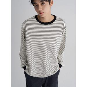 (455841LY40) [에잇세컨즈] 데일리 스트라이프 긴소매 티셔츠  아이보리