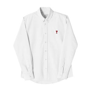 AMI BFUSH063 CO0031 168 아미 드 꾀흐 스몰 하트 로고 옥스포드 공용 셔츠