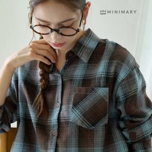 [미니마리] 초코체크셔츠 (MMA3BL03)
