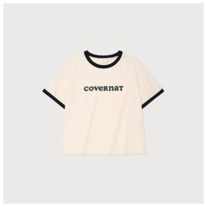 [커버낫]커버낫반팔티 CQK CO2502ST73-IV 우먼 크롭 쿠퍼로고 링