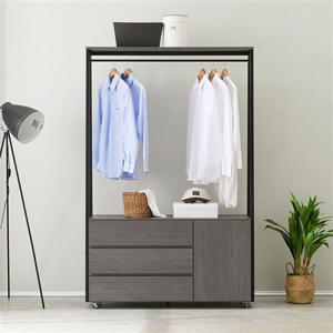 우아미가구 보솔 이동식 3서랍 수납 철제 행거 1200