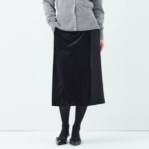 [유닛]벨벳 앤 새틴 콜라보 스커트 UFKWBS387N