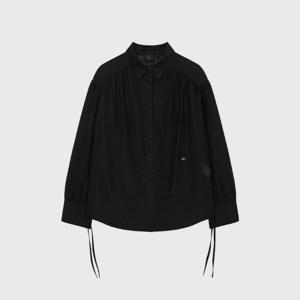 M 커버낫긴팔티 CQK CO2501SH73-BK 우먼 스트링 시어 오버핏 블라우스 Black