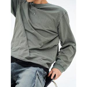 (455841LY2H) [에잇세컨즈] 데일리 가먼트다잉 긴소매 티셔츠  카키