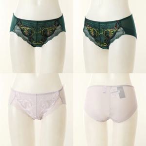 [비너스] 프리미엄 블랙라벨 메탈릭 자수 헴팬티 2종택1 [VPTB474H]