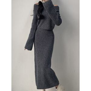 [예쎄](예쎄) [SET]오프숄더 니트+밴딩 스커트 (S4WSE011A)