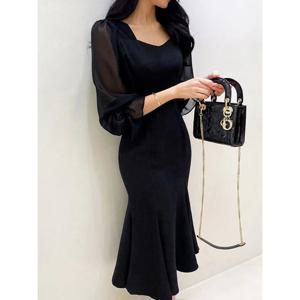 [예쎄][예쎄] 소매시스루 리본포인트 원피스 (S5FOP003A)