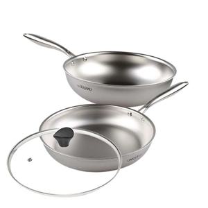 키친아트 유니크316 IH 통5중 무연마 후라이팬3종28+28궁+유리커버