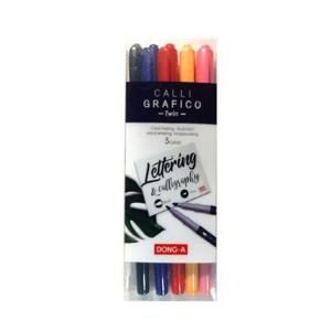 동아 캘리그라피 캘리그라피코 트윈 캘리펜 5색 세트