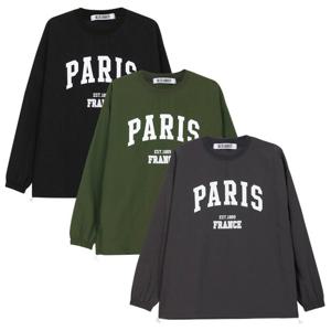 [모로엠]남성 바람막이원단 파리로고 라운드 티셔츠 5C-TSA-Q071