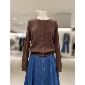 [올리브데올리브] OK5AD818 금속로고 라운드넥 니트가디건