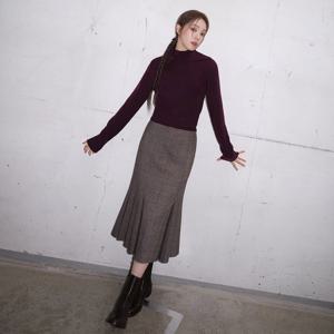 [라인어디션][이성경 착용] 체크 플리츠 롱스커트 (NWSKOJ01)