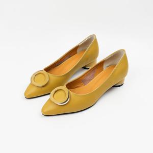 [신난다슈]여성 펌프스 힐 3cm 스틸레토 정장 구두 발편한 통굽 소가죽 BL257266 옐로우