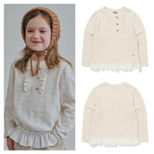 [빈]BZ62TS04IV 프릴 장식 아이보리 티 블라우스