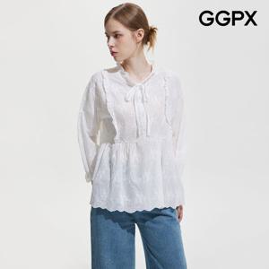 GGPX  러블리 프릴 리본넥 레이스 블라우스 (GP9SH026F)