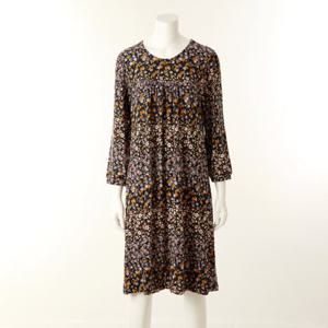 [와코루] 은은하고 화사한 플라워프린트 모달 스판 잔꽃나염 원피스 (WGN377W)