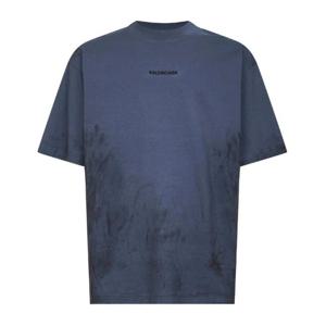 발렌시아가 로고 프린트 코튼 크루넥 티셔츠 764235TTVF9 3364