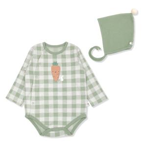 [오가닉맘]캐롯체크긴소바디수트- MHZLQS02