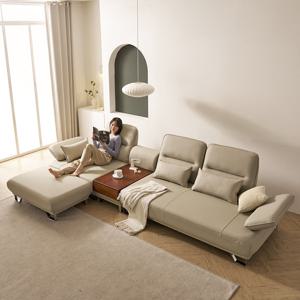 [리뷰이벤트]우아미가구 카리안 4인용 가죽 스윙 소파+홈바+스툴