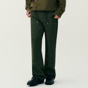 [유씨엘에이]남녀공용 레트로 프레피 더블니 데님 팬츠 ( UB8DP21 )