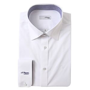 [듀퐁셔츠] 25 F W (SE5FM12LS903SWH) 화이트 기본무지 카라배색 스판 긴소매 일반핏 셔츠