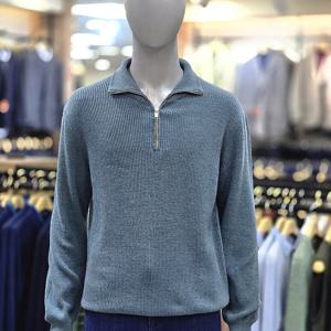 [런던포그]하프넥 집업 다크블루니트