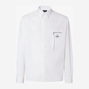 펜디 체스트 포켓 포인티드 칼라 코튼 셔츠 FS1098AN08 F0QA0 F