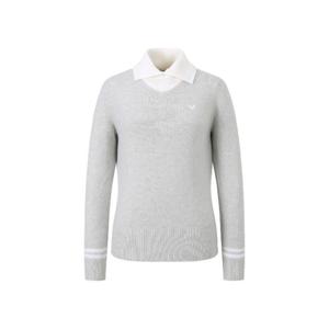 캘러웨이골프긴팔티 PQC CWSO24W602_MG 여성 겨울 변형 Y넥 방풍 풀오버