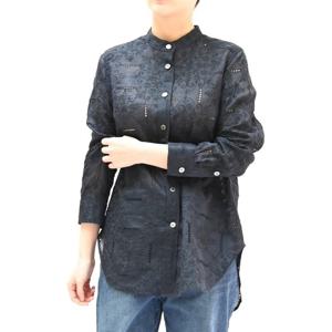 [비꼴리끄(여성)]라미 원단 자수 카라리스 블라우스 B242WB2190