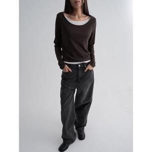 (355X21LP14) [에잇세컨즈] 세미 와이드 기모 데님  애쉬