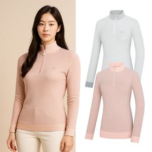 콜핑 여성 투톤 캐주얼 등산 긴팔 반집업 티셔츠 KSC434TT2W