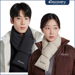 디스커버리 겨울신상 남여공용 레스터 로고프린트 패딩 목도리 DXDC4914N