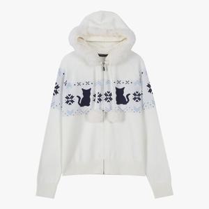 [더데이걸]인조퍼 후드 방울 집업 스웨터점퍼TGJM25W05