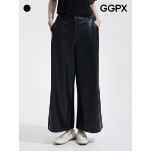 [GGPX]백 밴딩 베지터블 레더 와이드 팬츠 (GPAPT003F)