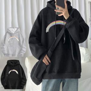 [모로엠]남성 레인보우 기본핏 후드티셔츠 LD-TSA-QRLD344