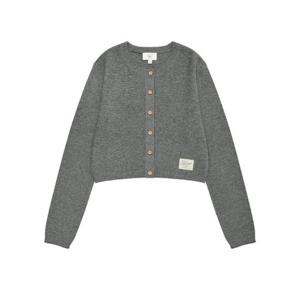 커버낫자켓 CQK CO2403KT72-MG 우먼 크롭 라운드 니트 가디건 Melange Gray