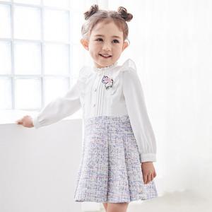 [게스키즈]트위드 배색 원피스 (G31DAO070-T)