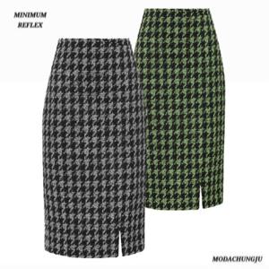 [미니멈]MD 체크 사이드슬릿 스커트  MD MYDAWS0180_CJ