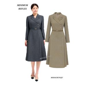 [미니멈]MD 카라넥 언발 사이드 플리츠 원피스 MD MMZCGWO8960