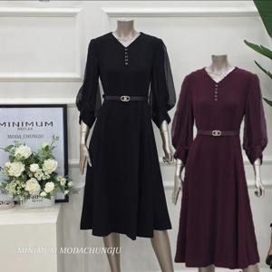 [미니멈]MD 시스루 플레어 원피스 MD MMZCGWO7980BK