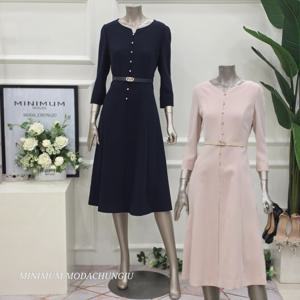 [미니멈]MD  버튼 플레어 원피스 MD MMZCGWO8880PE