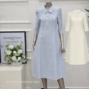 [미니멈]MD 카라 심플 버튼 원피스 MD MYCAWO7020IV1